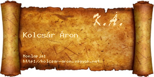 Kolcsár Áron névjegykártya