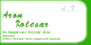 aron kolcsar business card