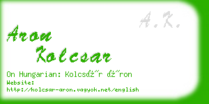 aron kolcsar business card